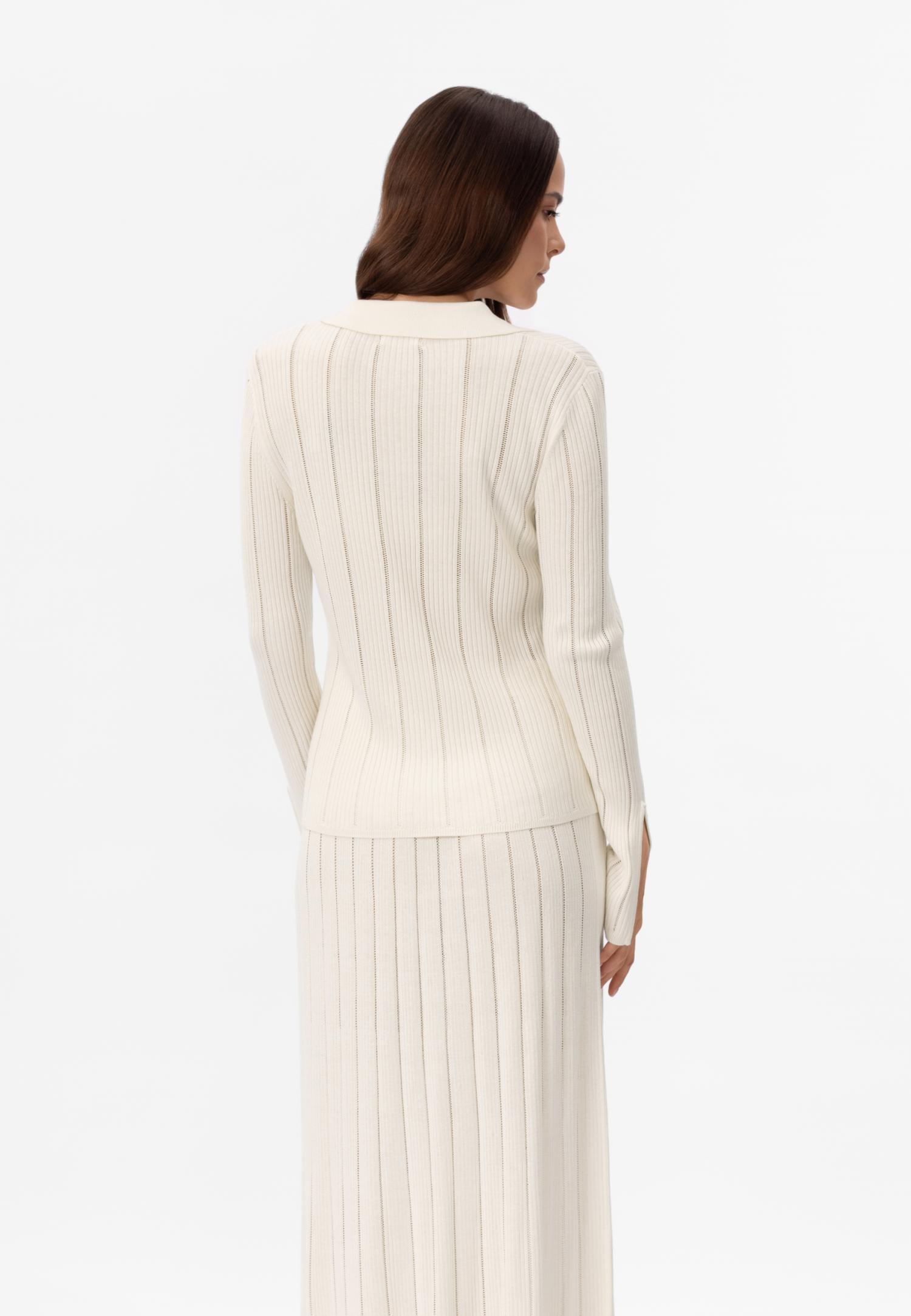 Джемпер з довгим рукавом з шовку та віскози